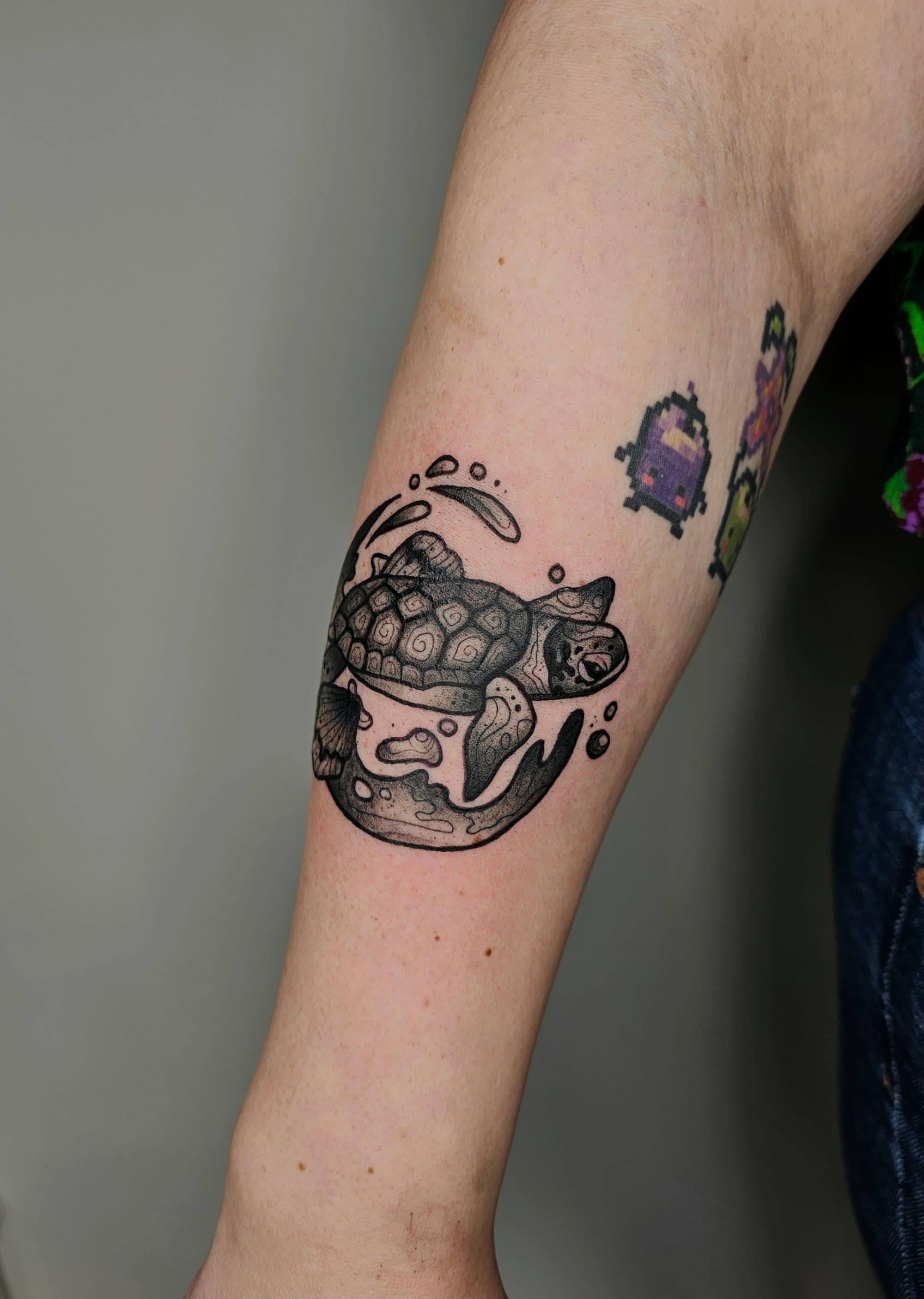 Schildkröte – Linework, Oldschool von Maya, Atelier Noir nu Köln