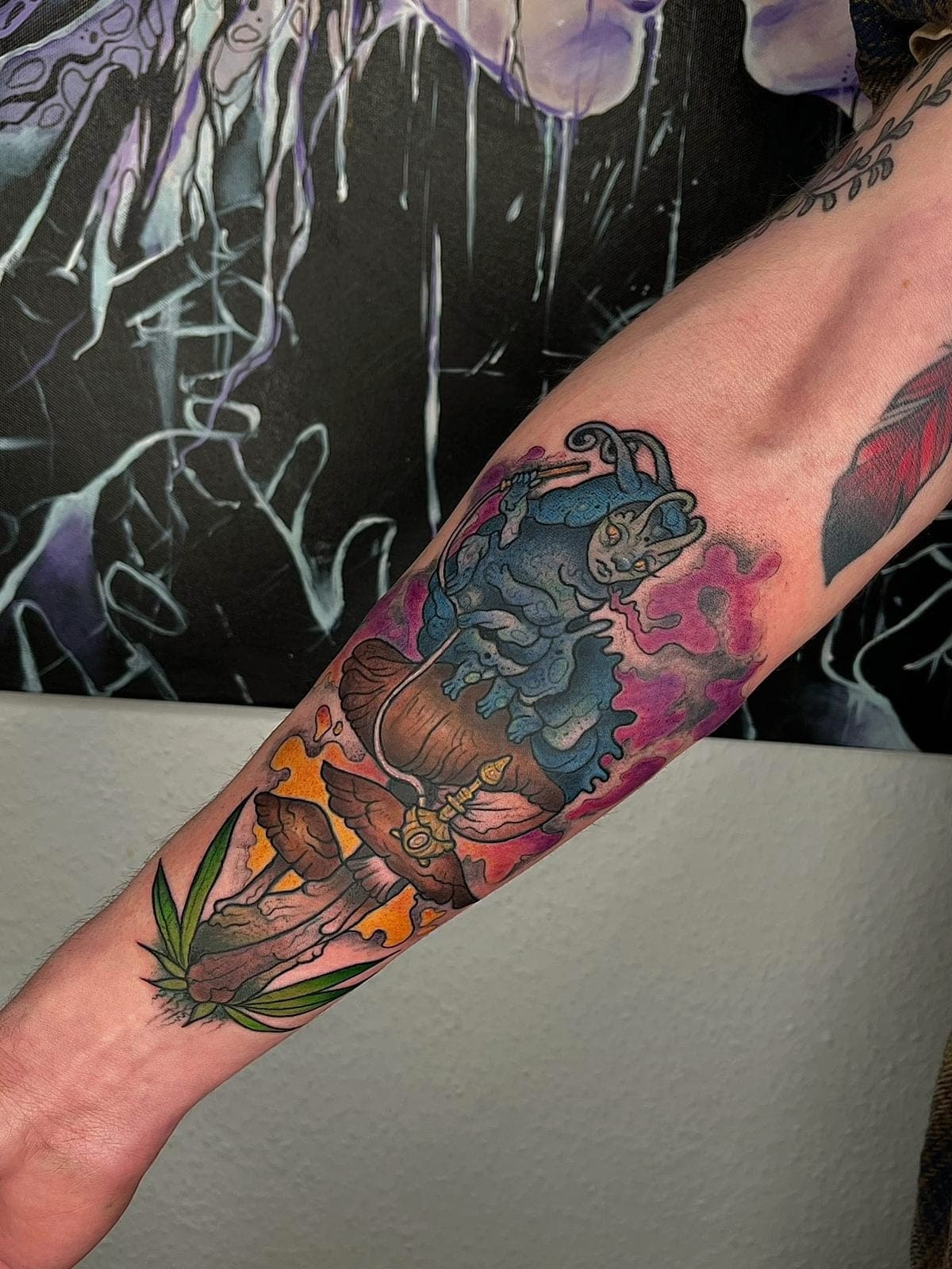 Raupe – Color, Neotraditional von Maya, Atelier Noir nu Köln